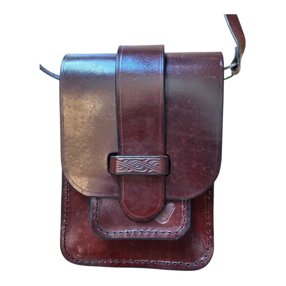 Vintage Brown Leather Crossbody Bag